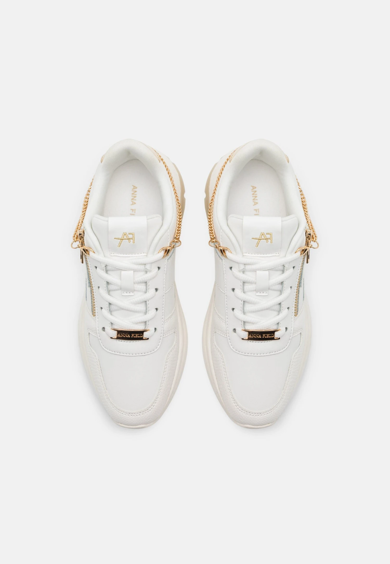 Anna Field Leather- Trainers - White/Gold 6 Anna Field Leather- Trainers - White/Gold - Image 6