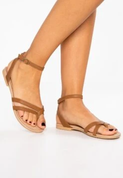 Anna Field Leather - T-Bar Sandals - Cognac