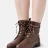 Anna Field Lace-Up Ankle Boots - Dark Brown