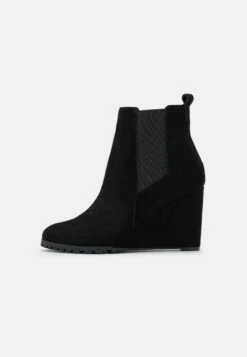 Anna Field Leather Winter Boot - High Heeled Ankle Boots - Black