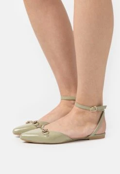 Anna Field Ankle Strap Ballet Pumps - Khaki