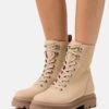 Anna Field Leather - Platform Ankle Boots - Beige