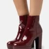 Anna Field High Heeled Ankle Boots - Dark Red
