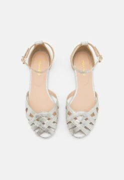 Leather- Peeptoe Ballet Pumps - Silver -Anna Field Shop 441ee1e381f8427eb842a4838c072665
