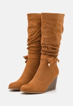 Anna Field Wedge Boots - Cognac -Anna Field Shop 495d5be1137e42ae81b394ef9cfff13c