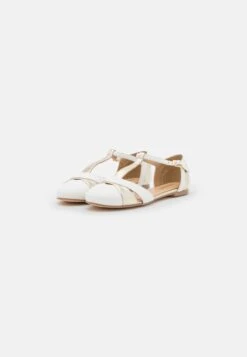 Anna Field Leather- Ankle Strap Ballet Pumps - White -Anna Field Shop 4d1011228a6e4a998b85afe4e2cb493b