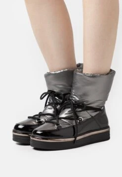 Platform Ankle Boots - Silver