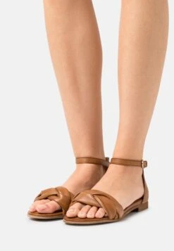 Leather - Sandals - Cognac