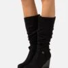 Anna Field Wedge Boots - Black