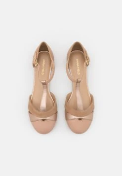 Anna Field Leather- Ankle Strap Ballet Pumps - Beige -Anna Field Shop 73c38bb24120454f8ba43b110b67ae48