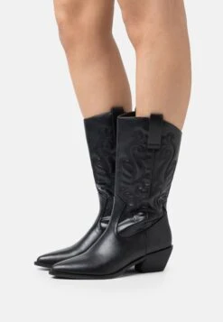Anna Field Cowboy/Biker Boots - Black