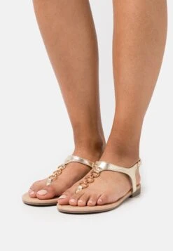 T-Bar Sandals - Gold