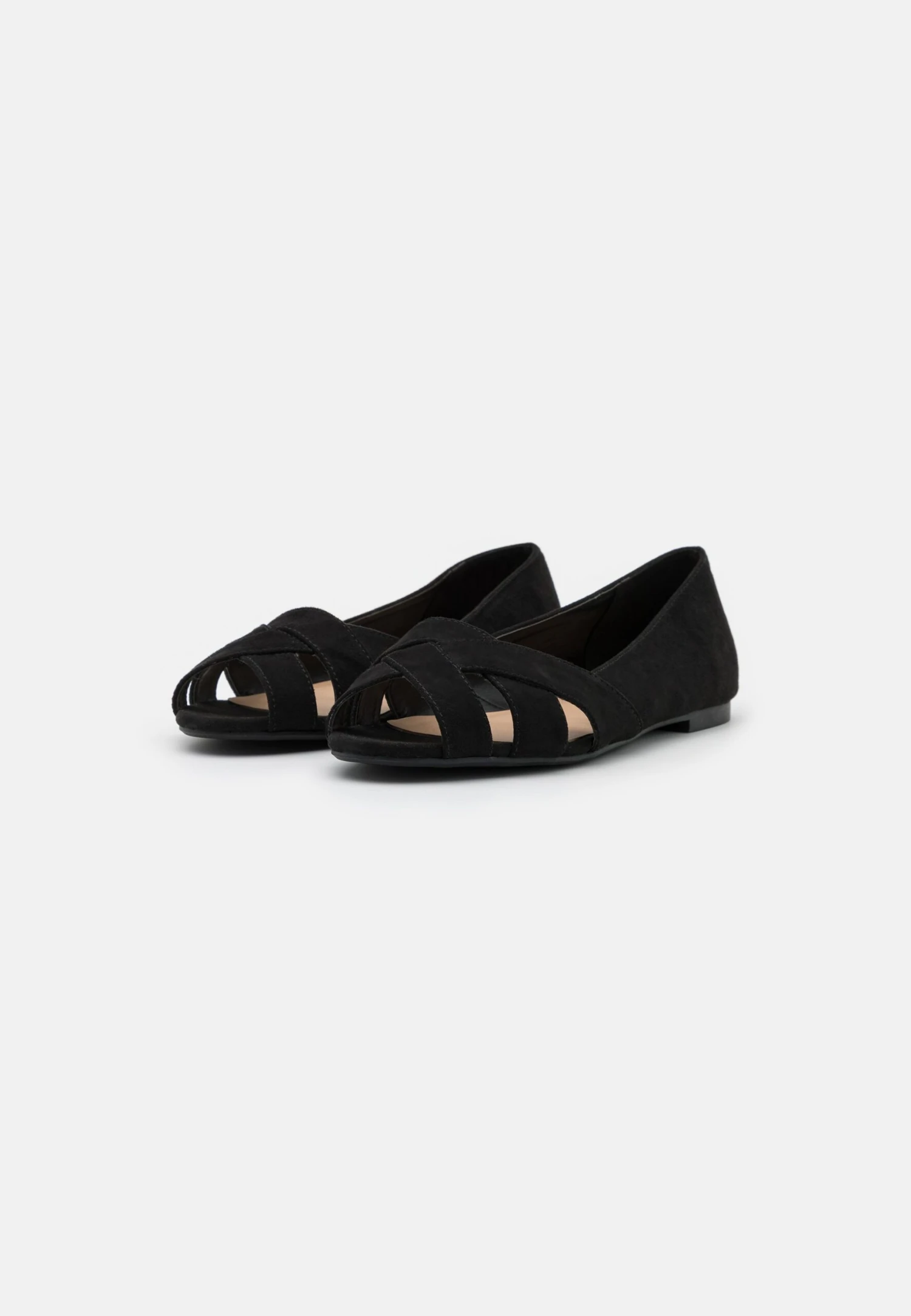 Anna Field Peeptoe Ballet Pumps - Black 3 Anna Field Peeptoe Ballet Pumps - Black - Image 3