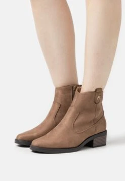 Anna Field Cowboy/Biker Ankle Boot - Taupe