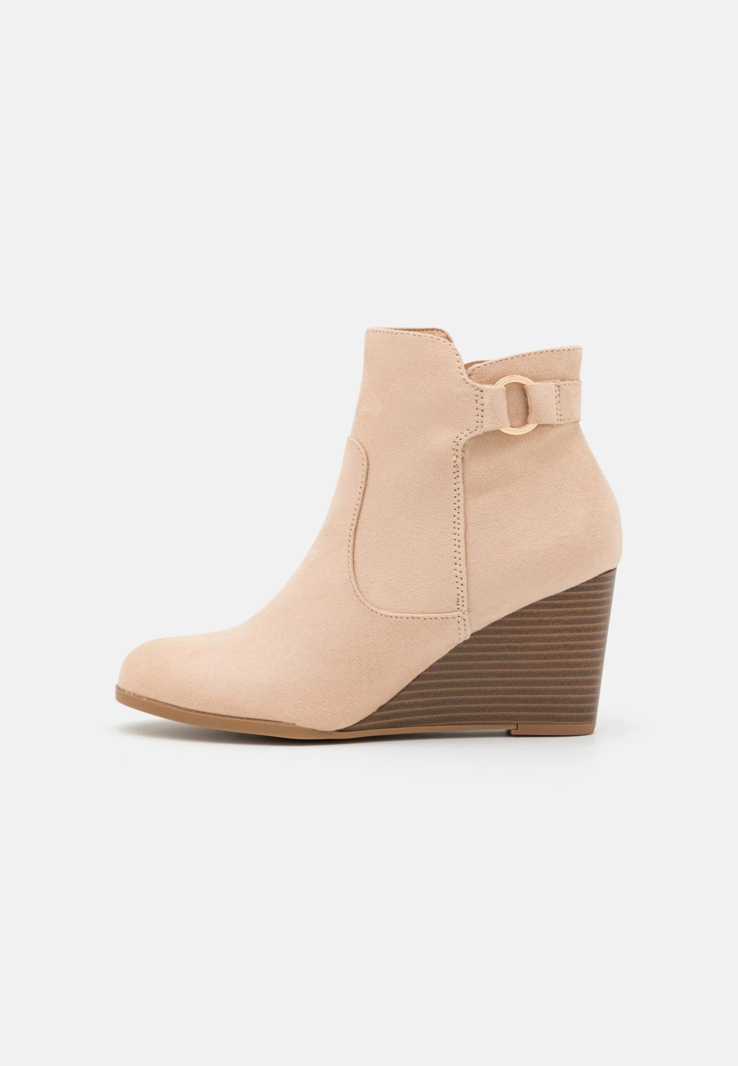 Anna Field Wedge Ankle Boots - Beige 2 Anna Field Wedge Ankle Boots - Beige - Image 2