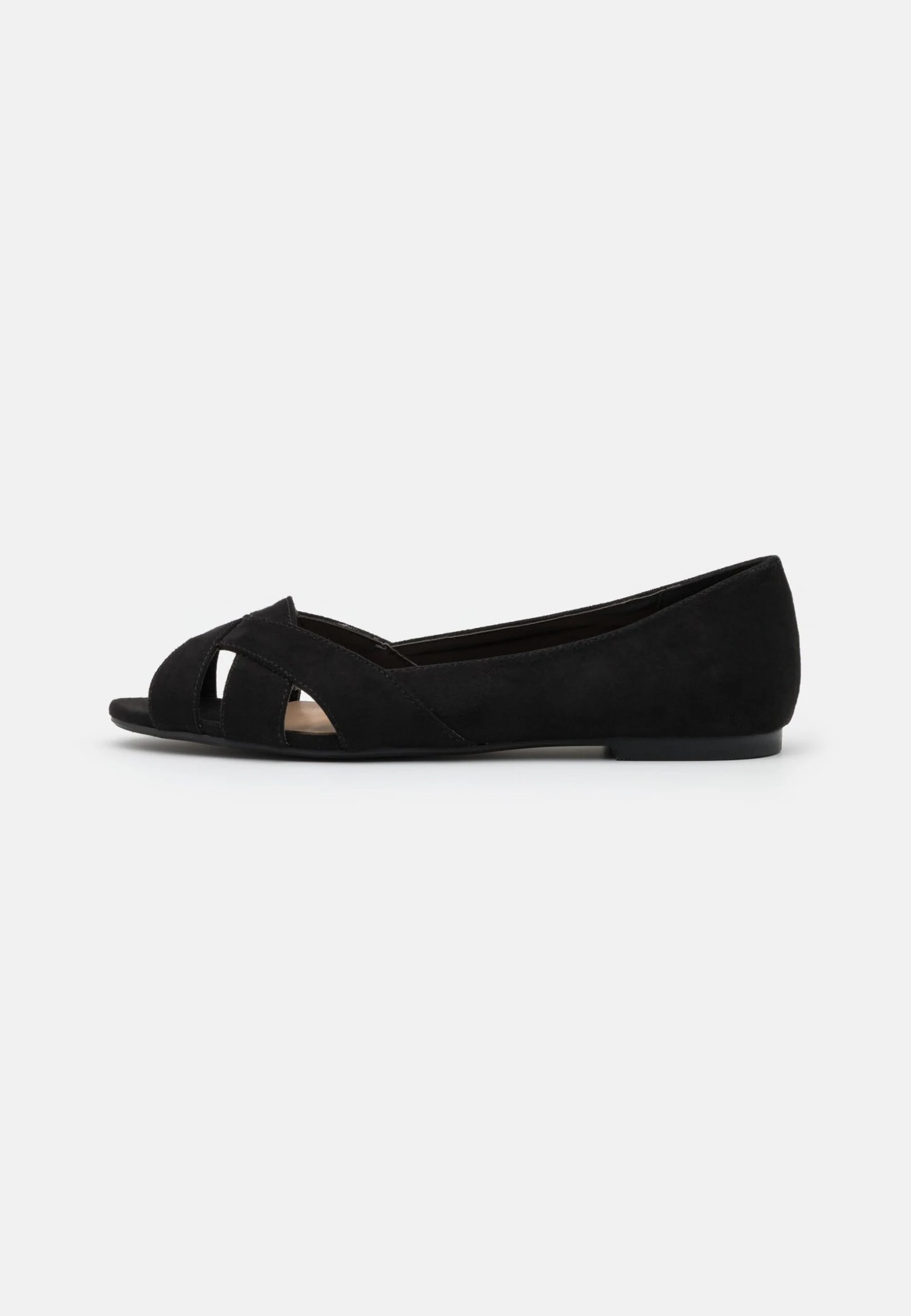 Anna Field Peeptoe Ballet Pumps - Black 2 Anna Field Peeptoe Ballet Pumps - Black - Image 2