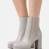 Platform Ankle Boots - Grey