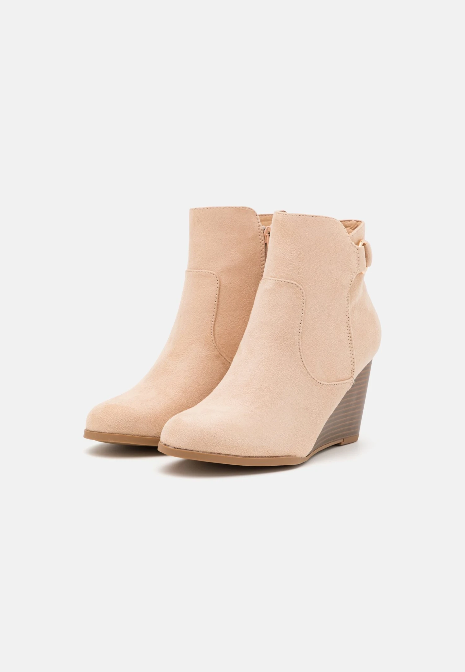 Anna Field Wedge Ankle Boots - Beige 3 Anna Field Wedge Ankle Boots - Beige - Image 3