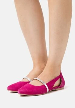 Anna Field Leather - Ankle Strap Ballet Pumps - Pink