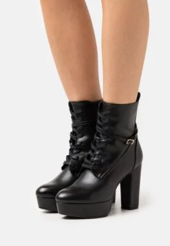 Anna Field Lace-Up Ankle Boots - Black