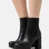 Platform Ankle Boots - Black