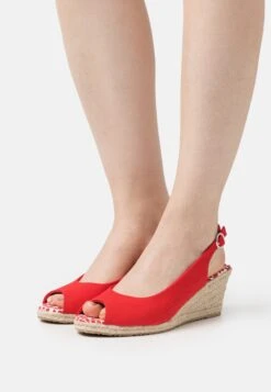 Anna Field Wedge Sandals - Red