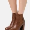 Anna Field High Heeled Ankle Boots - Cognac