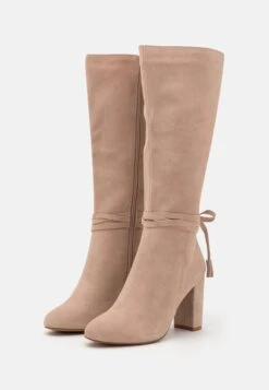 Leather - High Heeled Boots - Beige -Anna Field Shop e5fb0d66720e46d2bafec2cdf68374f8