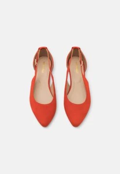 Anna Field Leather- Ankle Strap Ballet Pumps - Red -Anna Field Shop f5cfd8ce45644e0b8e728dd5fed60ff0