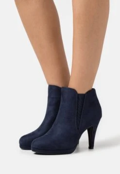 Anna Field High Heeled Ankle Boots - Dark Blue
